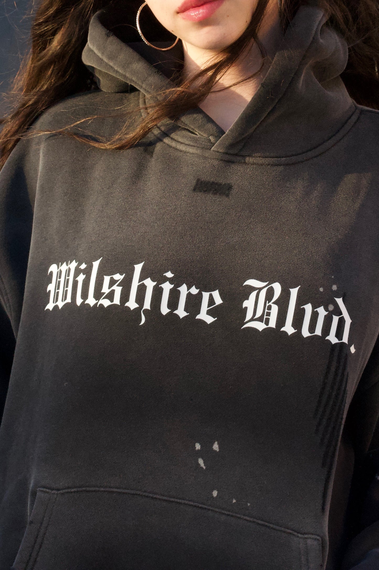 WILSHIRE BLVD. HOODIE — WASHED BLACK