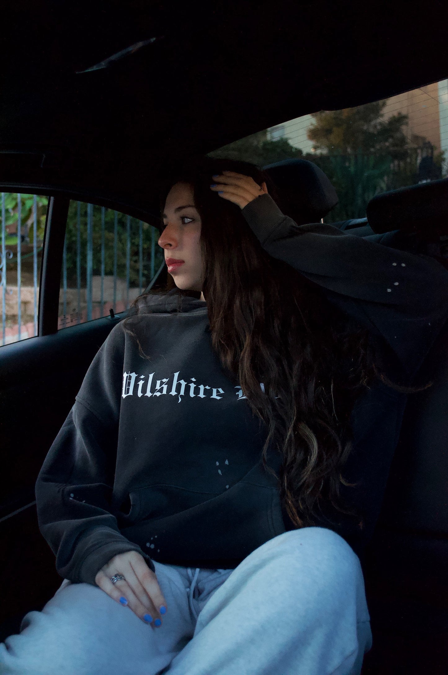 WILSHIRE BLVD. HOODIE — WASHED BLACK